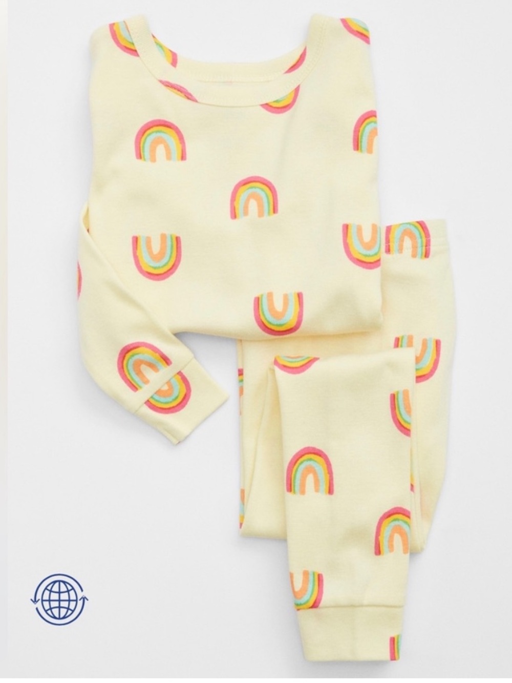 Gap Yellow Kids' Rainbow Print Pajama Set